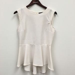 White Peplum Top Size M